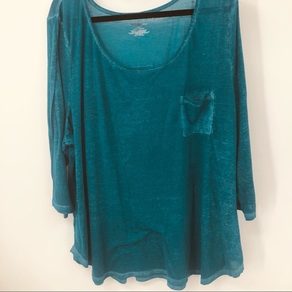 Lane Bryant women’s turquoise‎ burn out with pocket Size 26/28 - Picture 6 of 13